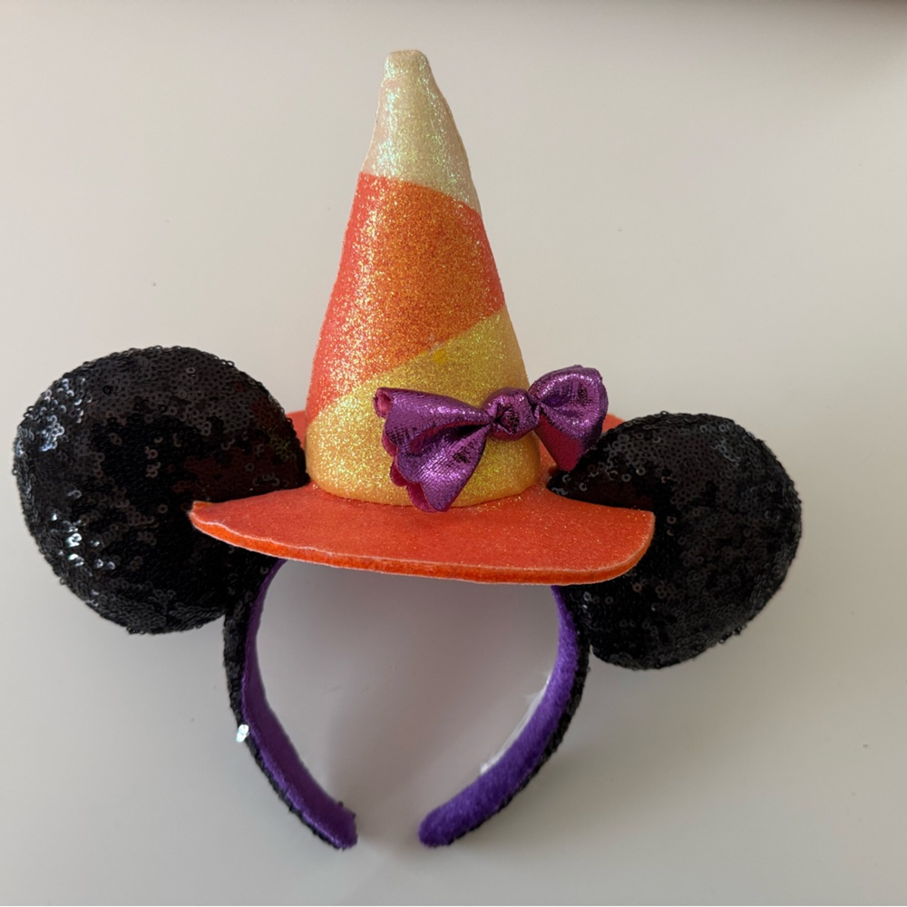 Sparkling Halloween Witch Hat Headband with Bow